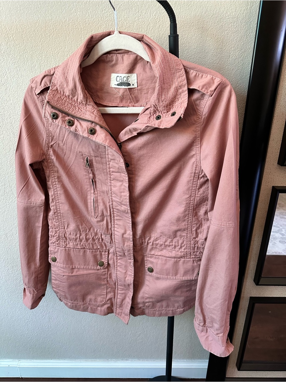 C&C California Women's Dusty Rose Utility Jacket 💯%cotton